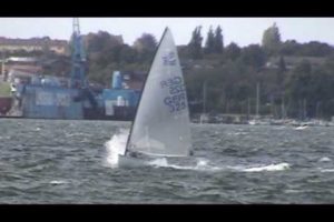 Finn Sailing in the bay of Kiel