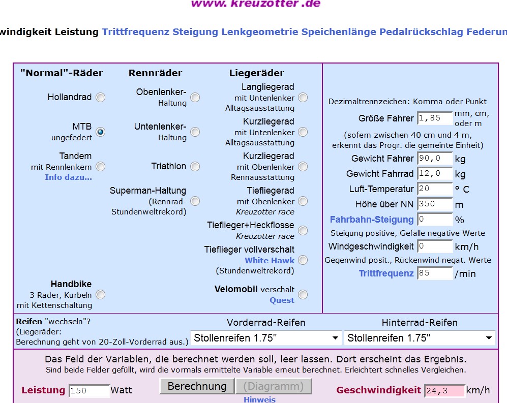 Fahrradergometer: wieviel Wat...