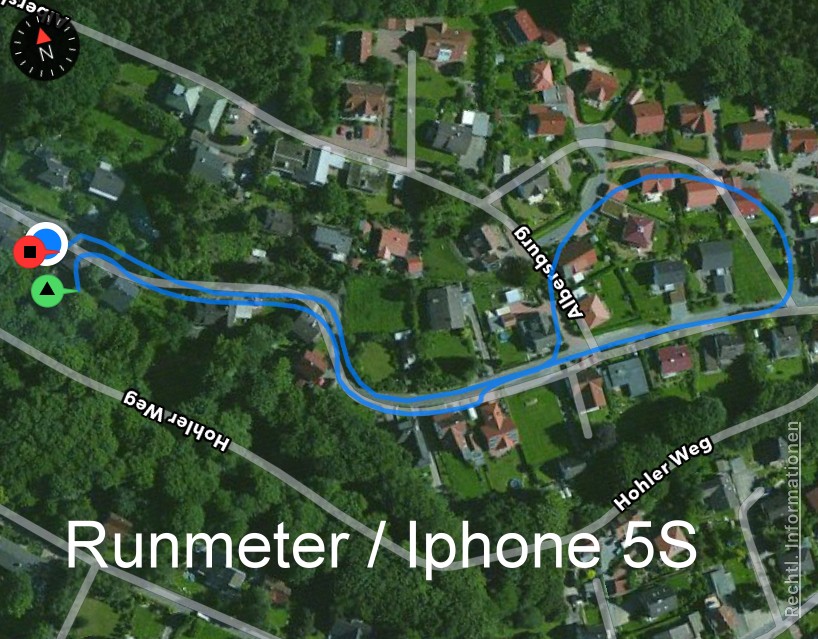 GPS-Test:  Runmeter/Iphone 5S  – Endomondo/Iphone5S –  Momentum Tracker/Moto G3 – Outdooractive/Moto G3