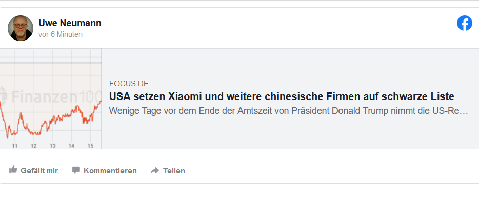 Jetzt auch XIAOMI auf der schwarzen Liste.