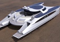 Pagurus: Solar Hybrid Amphibious Catamaran Yacht can Crawl on Land