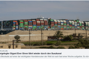 Freigelegter Gigant „Ever Given“ fährt wieder durch den Suezkanal