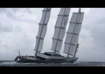 Maltese Falcon superyacht sailing in Sardinia on 30knts wind.