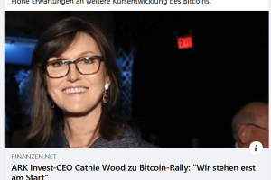 ARK Invest-CEO Cathie Wood zu Bitcoin-Rally: „Wir stehen erst am Start“