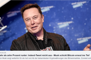 Elon Musk schickt Bitcoin ins Tief