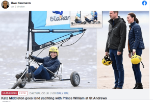 Prince William und Kate haben viel Spass beim Landsegeln