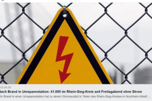 41.000 Menschen nach Brand in Umspannstation seit Freitagabend ohne Strom