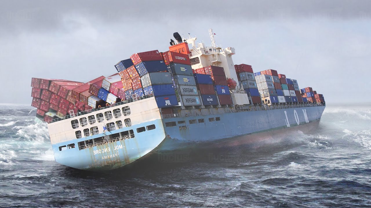 Wie die riesigen Containerschiffe heftigen Stürmen auf dem Meer trotzen