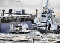 Sturm Lotse für KüMo BLIDOE pilot & tug for coaster 5BRQ4 IMO 9393840 Emden gefährlich dangerous