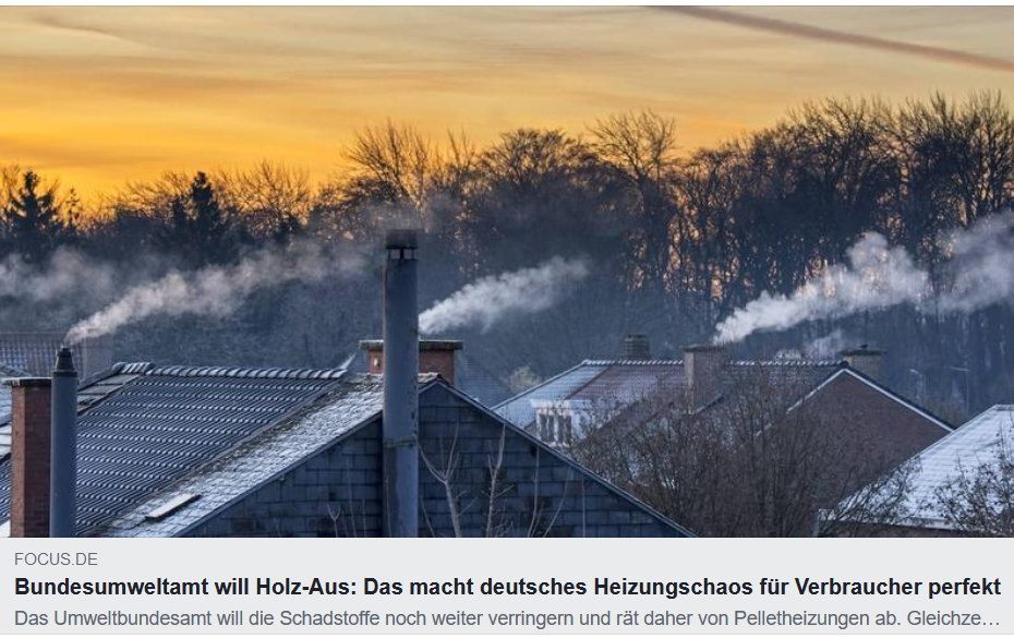 Umweltbundesamt will jetzt Holz-Aus – das macht deutsches Heizungs-Chaos perfekt