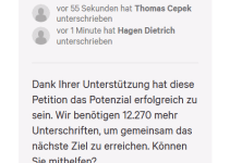 Hier könnt ihr die Petition bzw. den Brief an Olaf Scholz unterstützen