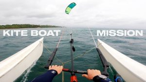 100km on a kite boat gusting ...