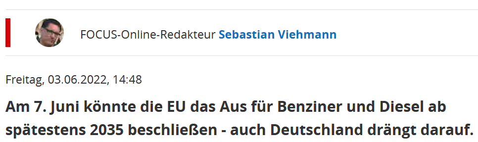 Aus für Benziner und Diesel ab spätestens 2035  ?