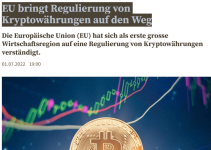 EU bringt Regulierung von Kryptowährungen auf den Weg