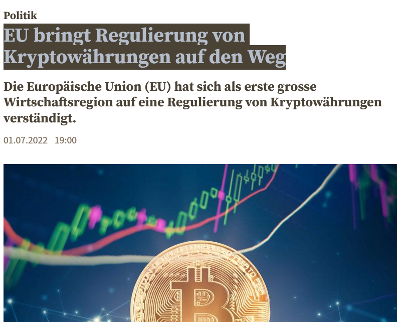 EU bringt Regulierung von Kry...