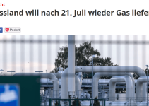 Russland will wieder Gas liefern, aber weniger als zuvor !