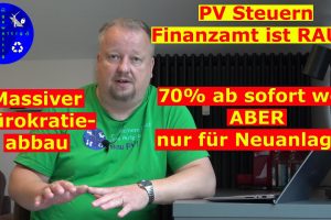 Photovoltaik zukünftig ohne Finanzamt. Steuerbefreiung bis 30 kWp und Aus für 70%-Regelung ab sofort