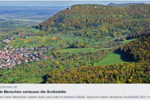 Viele Menschen verlassen die Großstädte