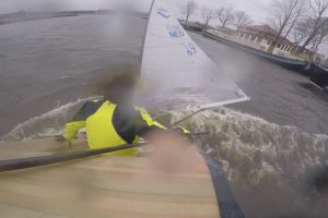 Finn sailing in 50 knots of wind!