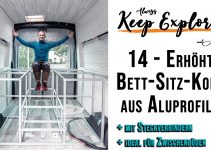 Erhöhte Schlaf- und Sitzplattform aus Aluprofilen bauen – DIY Campervan Selbstausbau