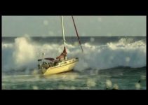 Point Panic! Big Wave hits sailboat at Ala Moana Bowls in Waikiki