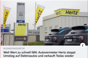 Autovermieter Hertz stoppt Umstieg auf Elektroautos und verkauft Teslas wieder
