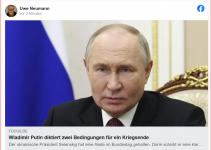 Wladimir Putin diktiert zwei Bedingungen für ein Kriegsende
