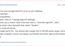 Google Earth – Beschrifung der Seitenleiste vergroessern