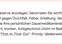 Tipp – Medikamenten-Reserve für ein Quartal anlegen