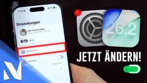 iOS 26.2 Einstellungen, die d...